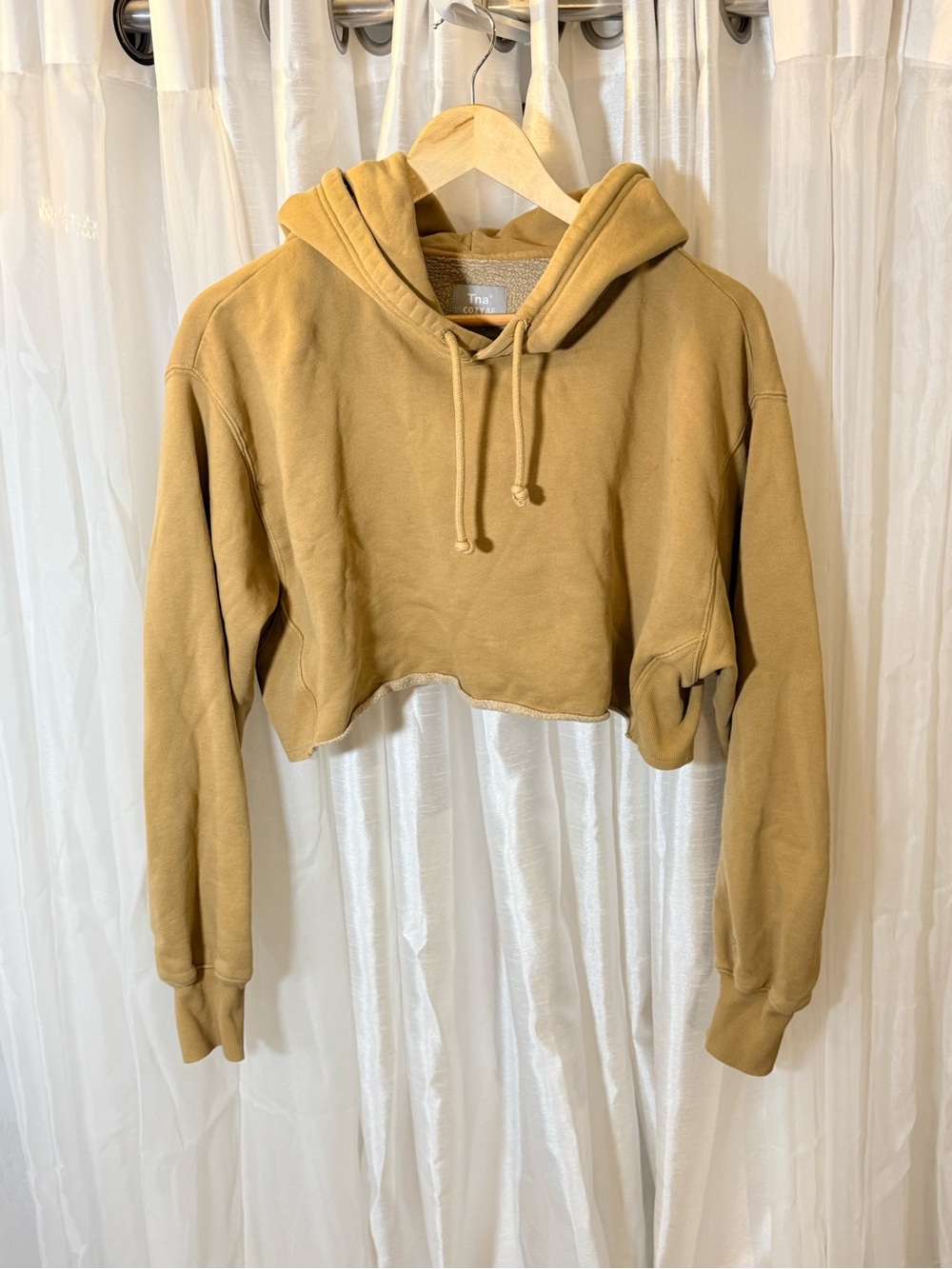 TNA Cropped Hooded Sweater - Tan